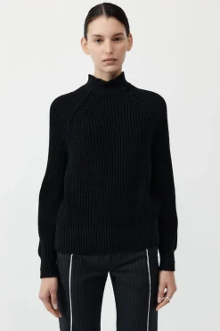 Knitwear*St. Agni Split Sleeve Jumper - Black