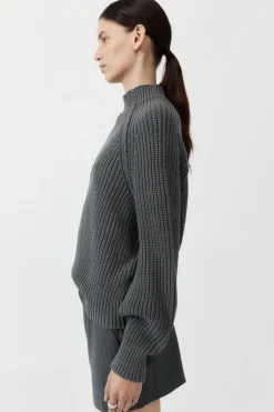 Knitwear*St. Agni Split Sleeve Jumper - Smoke