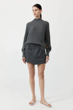 Knitwear*St. Agni Split Sleeve Jumper - Smoke