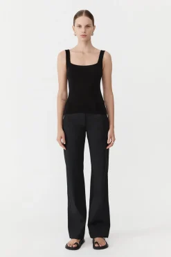 Singlets*St. Agni Square Neck Knit Singlet - Black