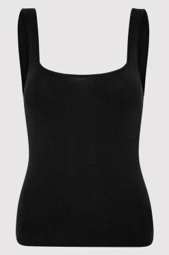 Singlets*St. Agni Square Neck Knit Singlet - Black