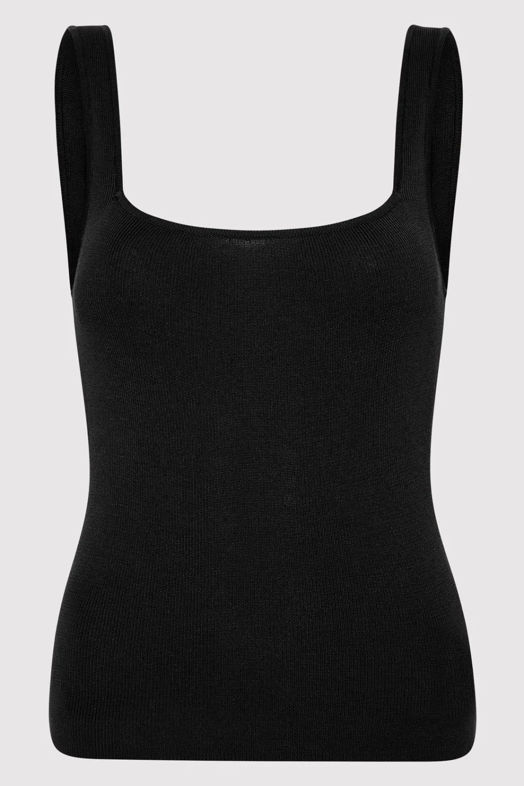 Tops*St. Agni Square Neck Knit Singlet - Black