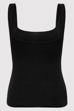 Tops*St. Agni Square Neck Knit Singlet - Black