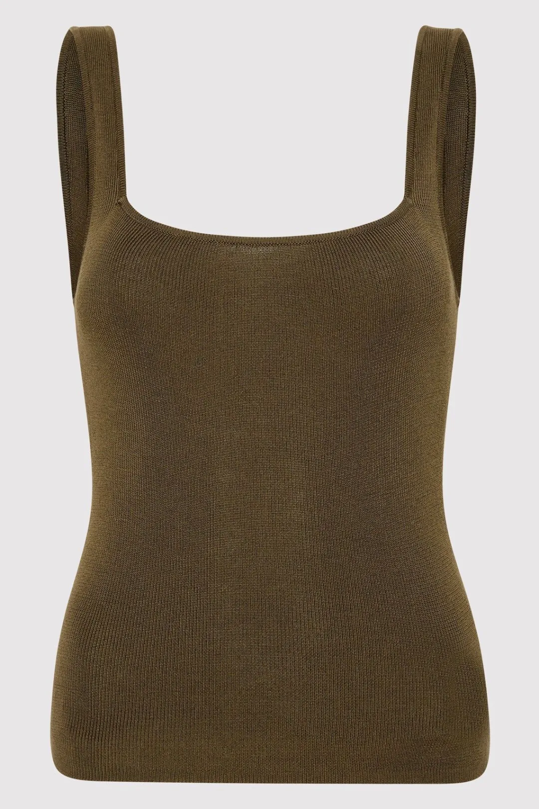 Tops*St. Agni Square Neck Knit Singlet - Kelp