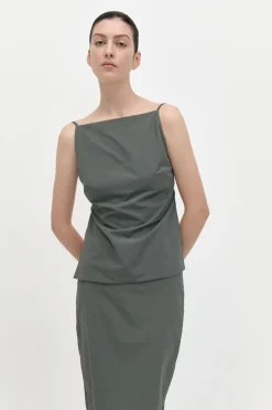 Tops*St. Agni Square Neck Top - Thyme