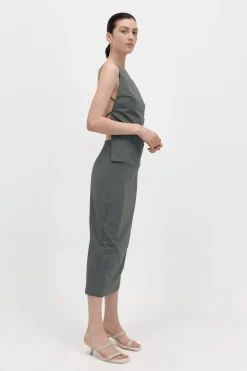 Tops*St. Agni Square Neck Top - Thyme