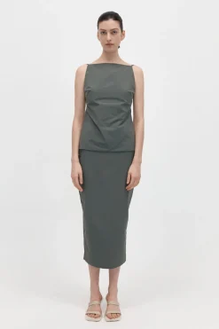 Singlets*St. Agni Square Neck Top - Thyme