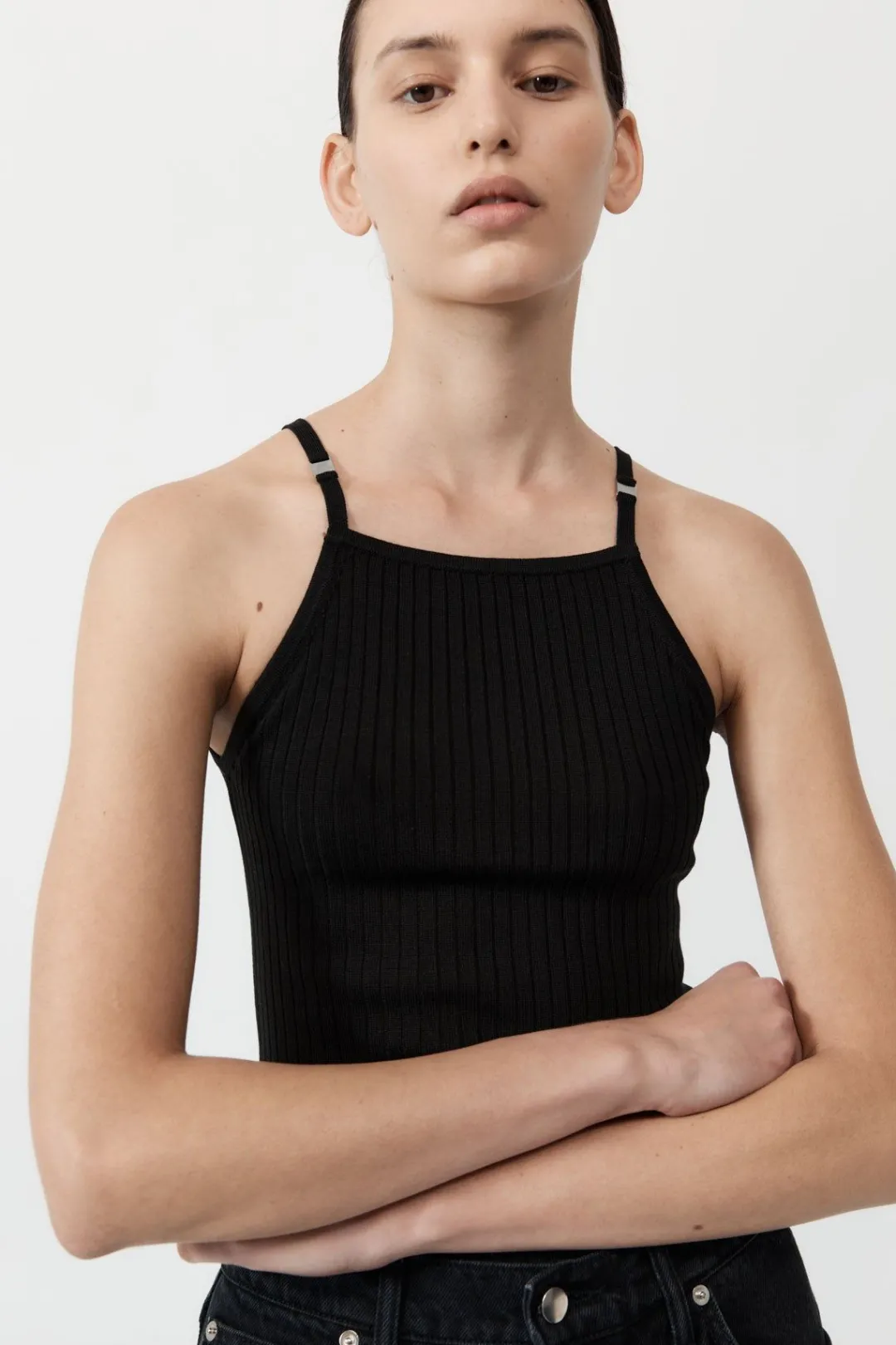 Knitwear*St. Agni Square Tank - Black