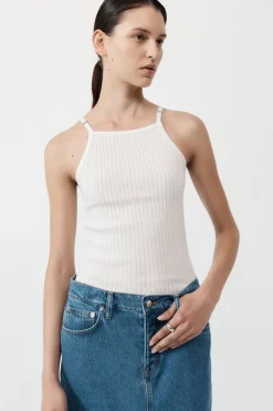 Tops*St. Agni Square Tank - White