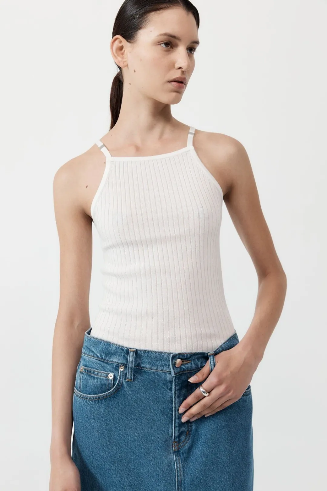 Knitwear*St. Agni Square Tank - White