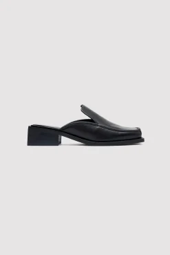 Heels*St. Agni Square Toe Mule - Black
