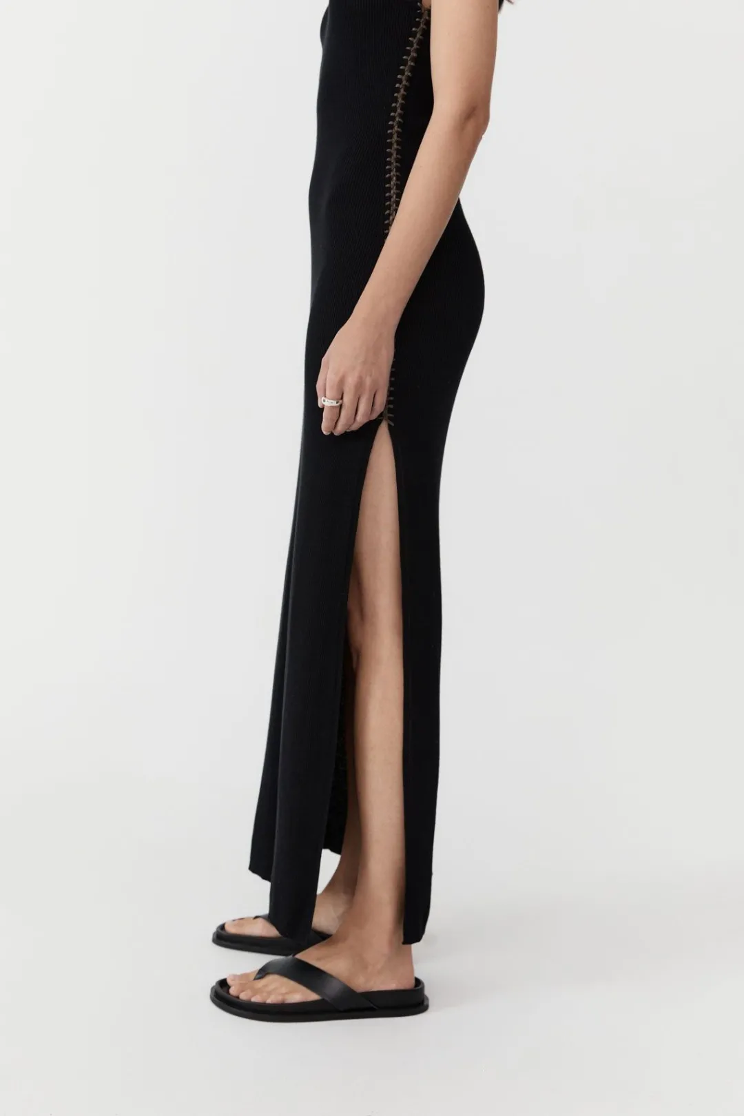 Basics*St. Agni Stitch Detail Dress - Black