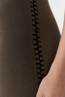 Basics*St. Agni Stitch Detail Dress - Kelp