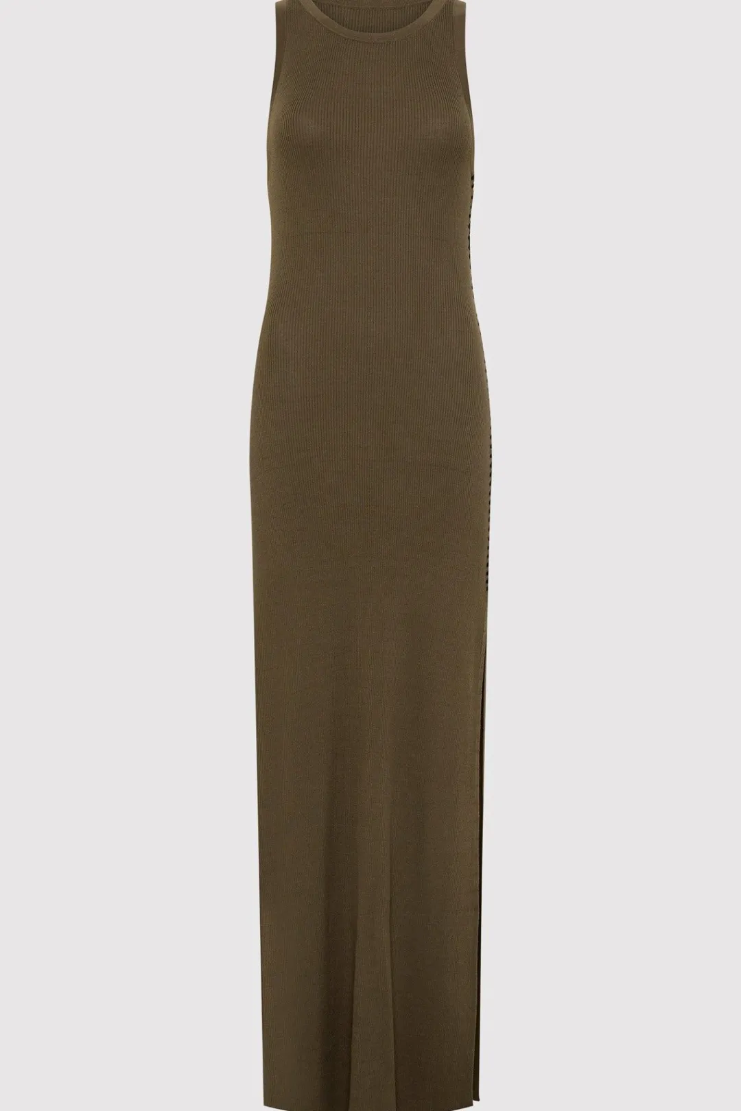 Basics*St. Agni Stitch Detail Dress - Kelp