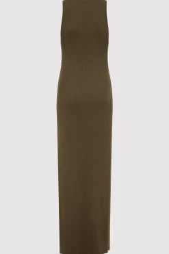 Basics*St. Agni Stitch Detail Dress - Kelp