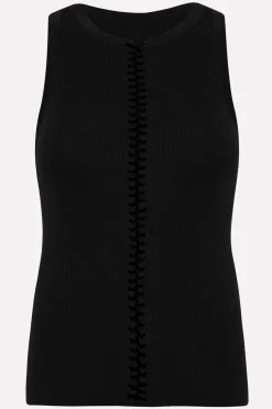 Tops*St. Agni Stitch Detail Tank - Black