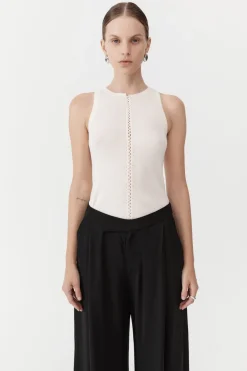 Basics*St. Agni Stitch Detail Tank - Ivory
