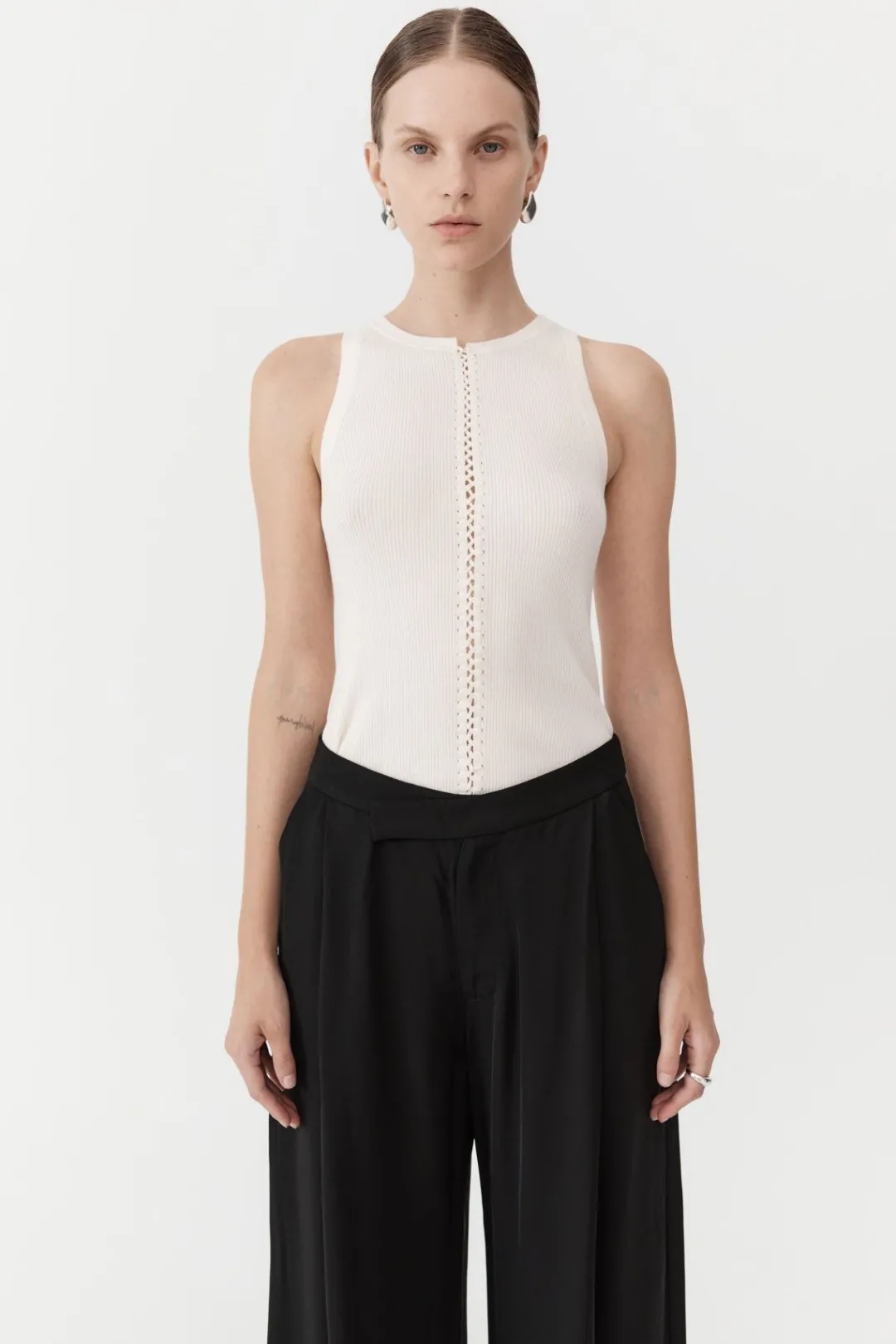 Singlets*St. Agni Stitch Detail Tank - Ivory