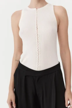 Singlets*St. Agni Stitch Detail Tank - Ivory