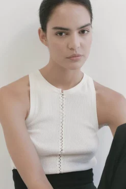 Singlets*St. Agni Stitch Detail Tank - Ivory