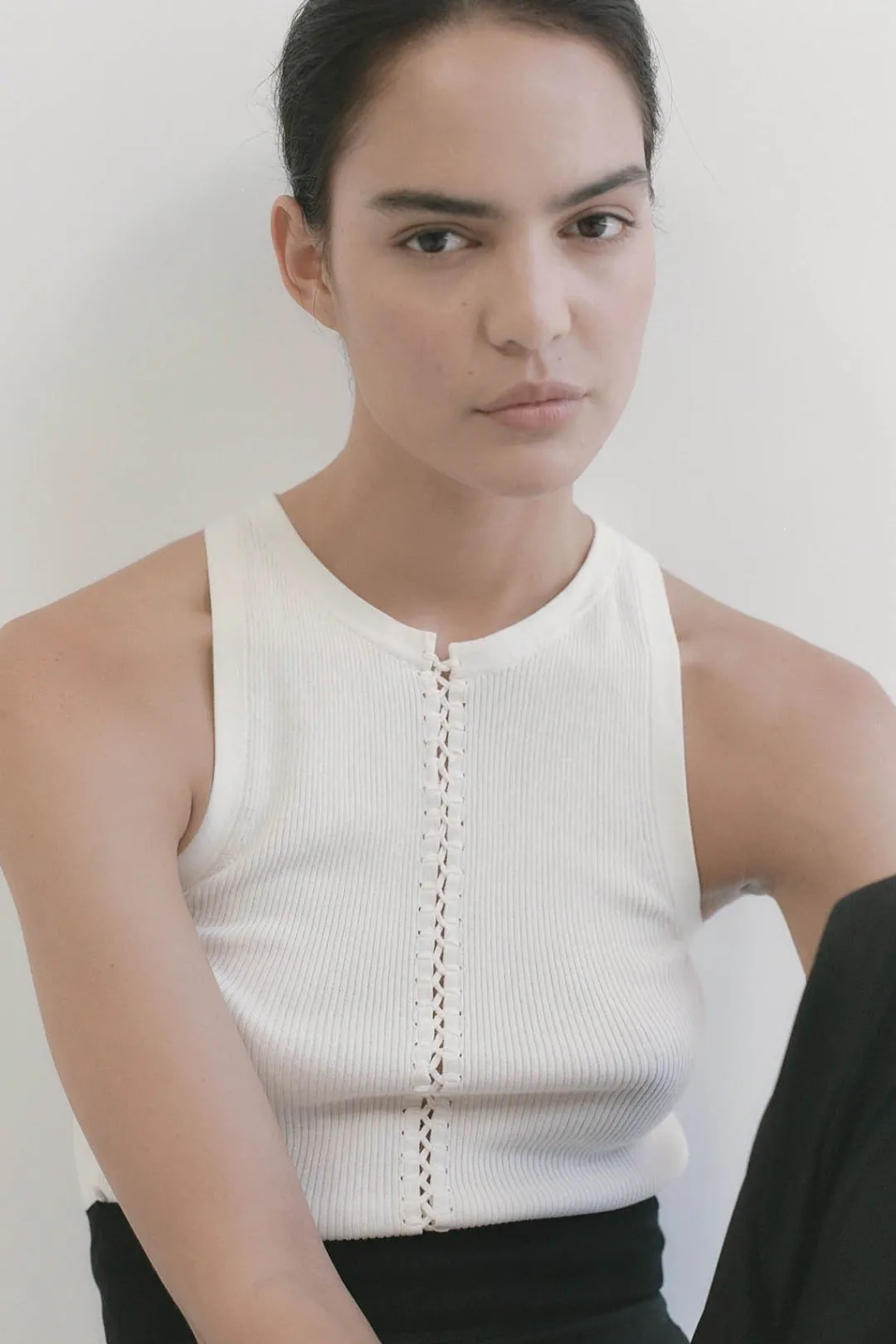 Singlets*St. Agni Stitch Detail Tank - Ivory