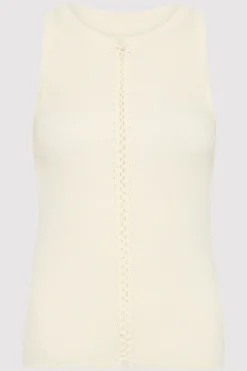 Tops*St. Agni Stitch Detail Tank - Ivory