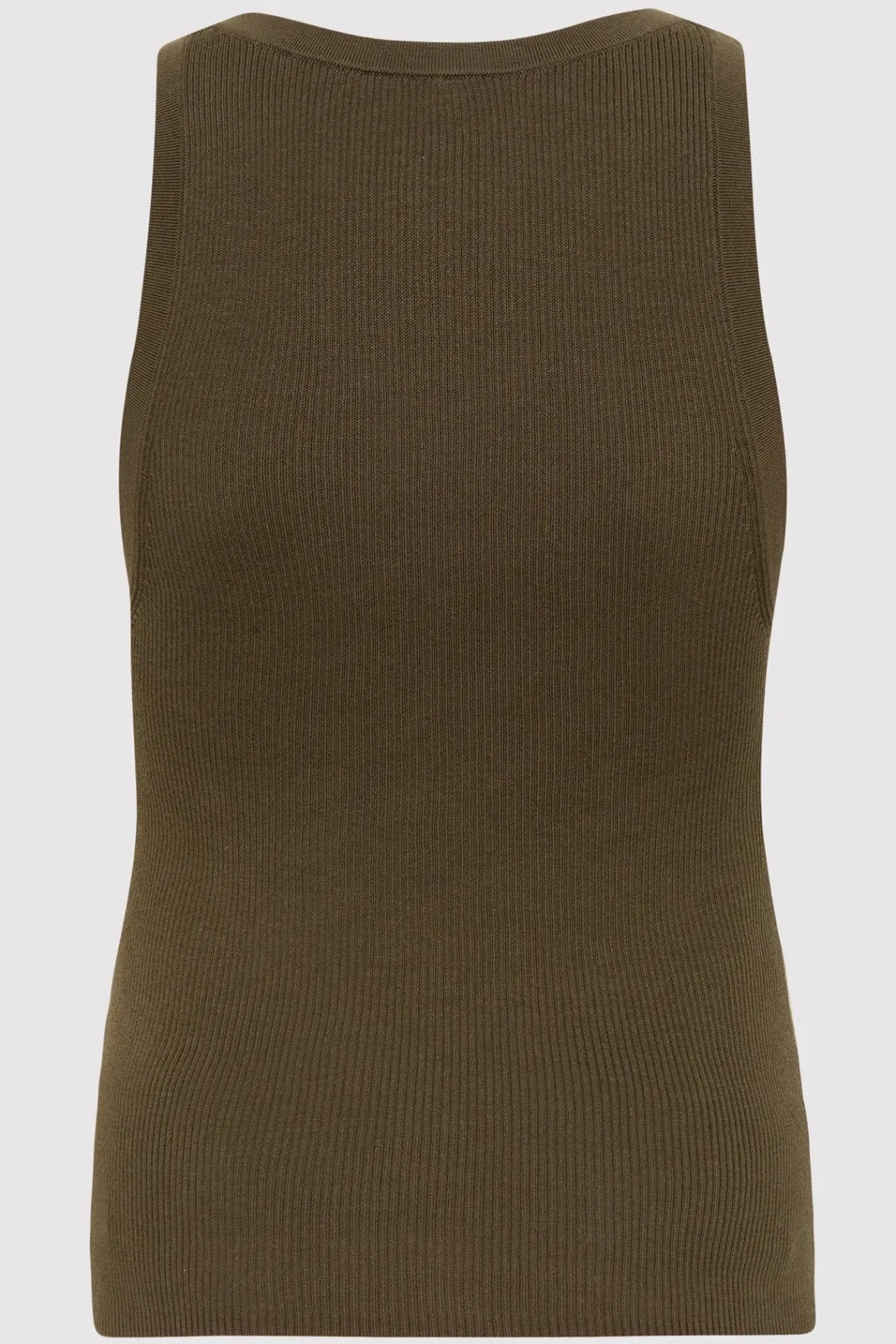 Basics*St. Agni Stitch Detail Tank - Kelp