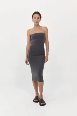 Dresses*St. Agni Strapless Jersey Midi Dress - Graphite