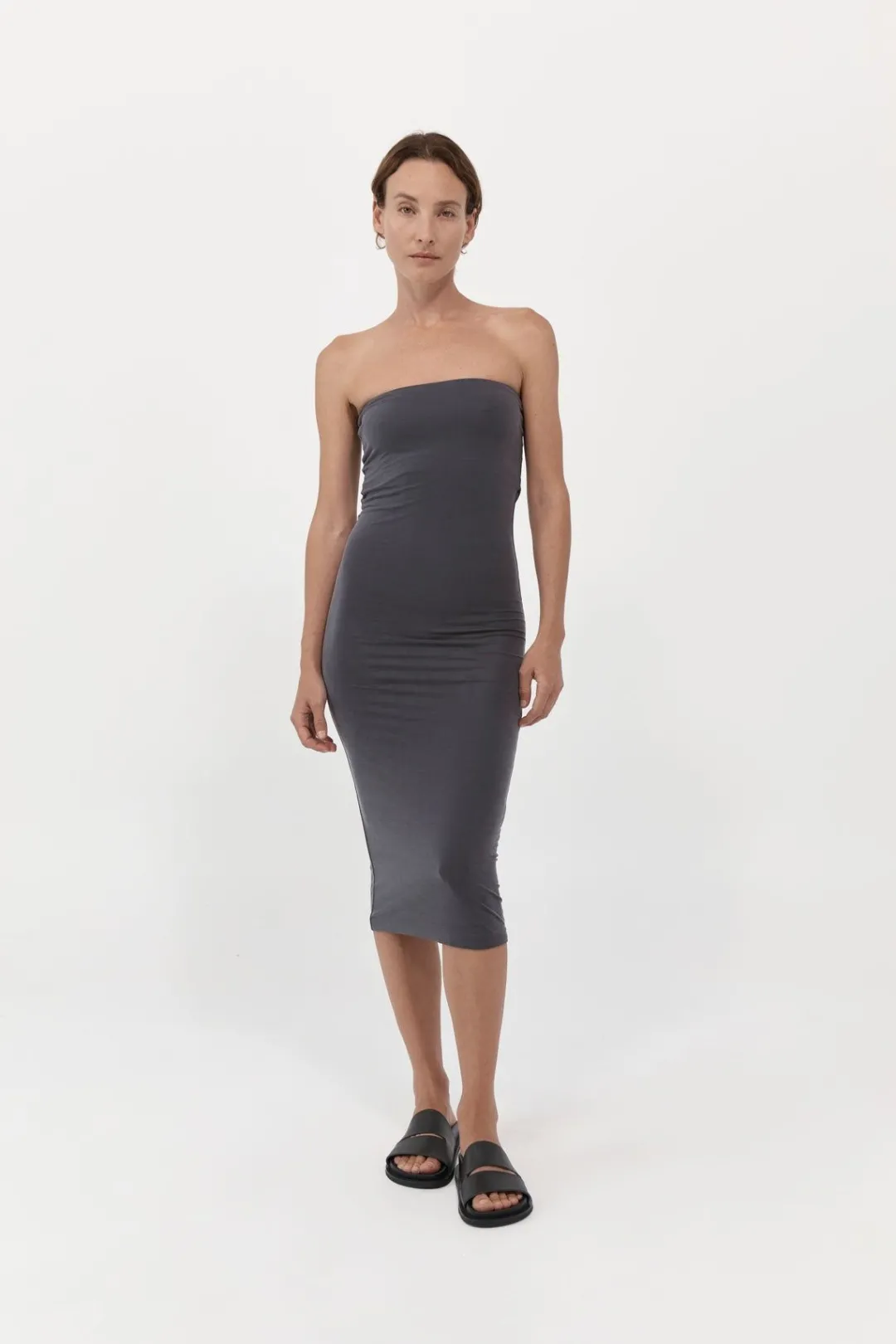Dresses*St. Agni Strapless Jersey Midi Dress - Graphite