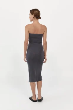 Dresses*St. Agni Strapless Jersey Midi Dress - Graphite