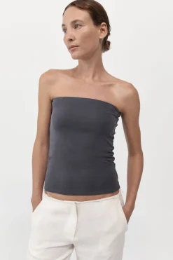 Tops*St. Agni Strapless Jersey Top - Graphite