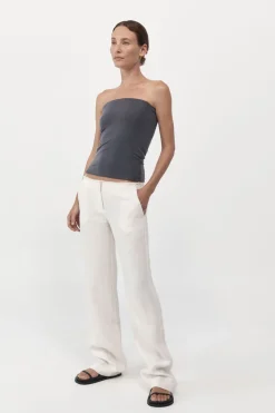 Tops*St. Agni Strapless Jersey Top - Graphite