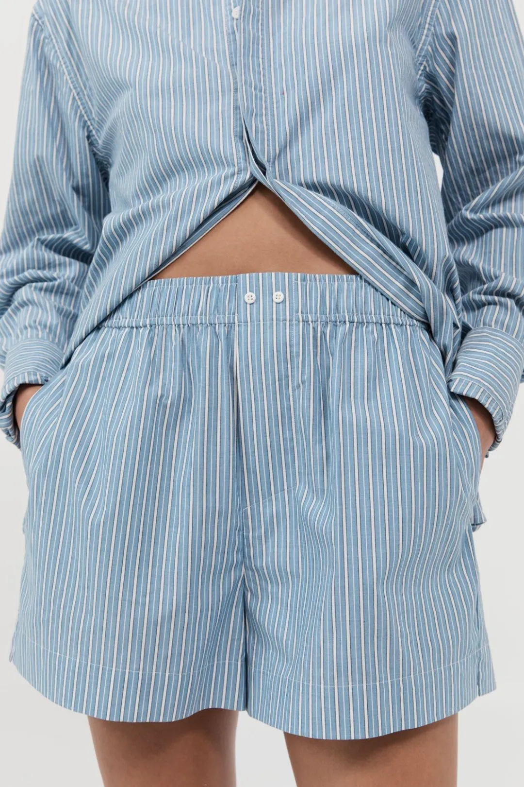 Shorts*St. Agni Stripe Boxer Short - Blue Stripe