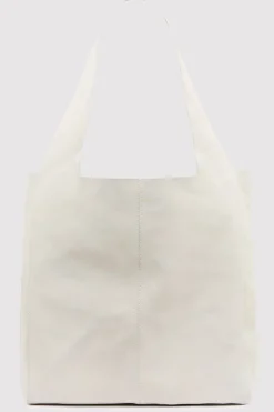 Unisex*St. Agni Suede Soft Tote - Cool White
