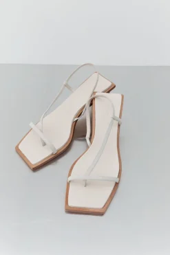 Heels*St. Agni Suede Strap Heel - Cool White