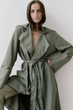 Jackets*St. Agni Summer Trench Coat - Thyme