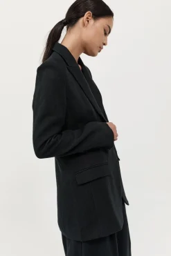 Jackets*St. Agni Tailored Linen Blazer - Black