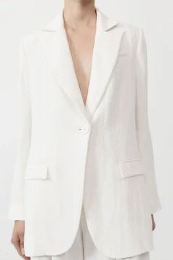 Tailoring*St. Agni Tailored Linen Blazer - Ivory