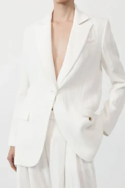 Jackets*St. Agni Tailored Linen Blazer - Ivory