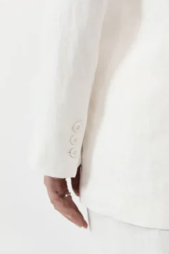 Jackets*St. Agni Tailored Linen Blazer - Ivory