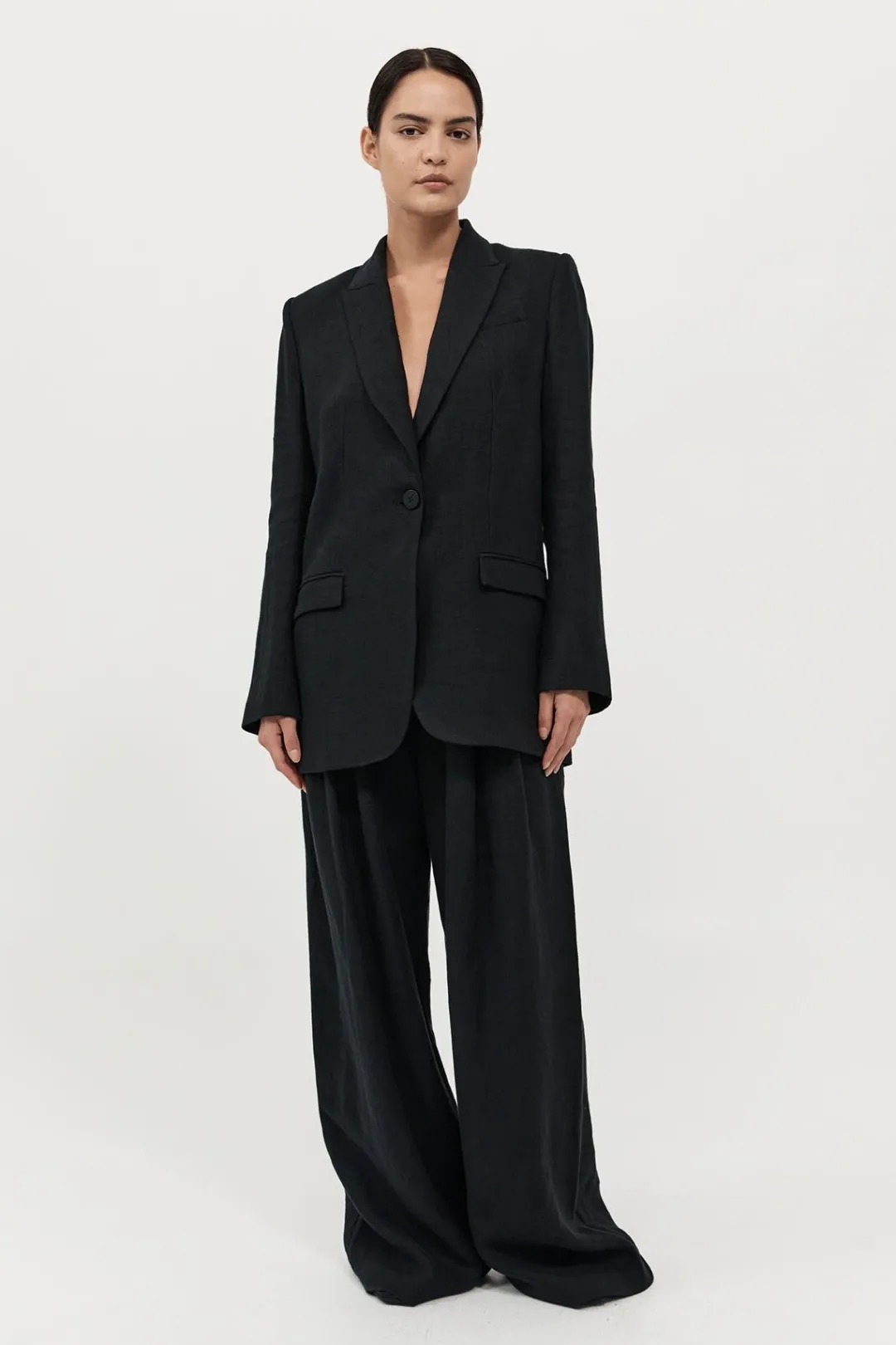 Pants*St. Agni Tailored Linen Pants - Black