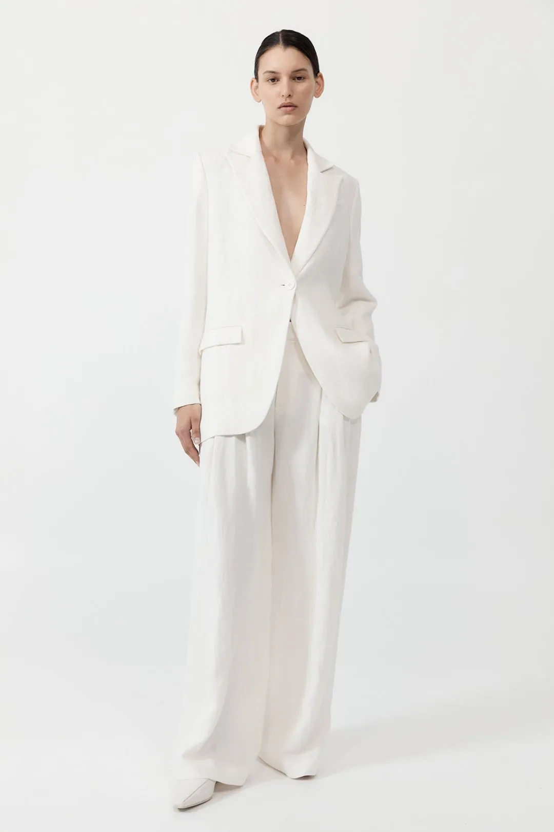 Pants*St. Agni Tailored Linen Pants - Ivory