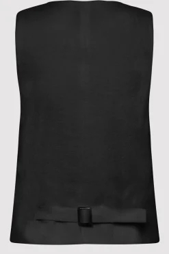 Tops*St. Agni Tailored Linen Vest - Black