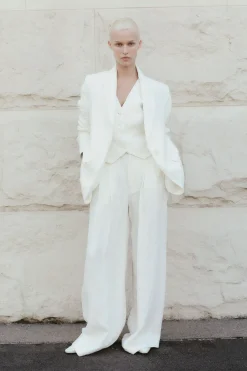 Tops*St. Agni Tailored Linen Vest - Ivory