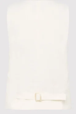 Tops*St. Agni Tailored Linen Vest - Ivory