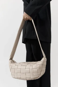 Bags*St. Agni Textured Crescent Bag - Ecru