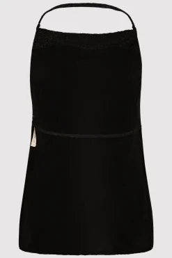 Tops*St. Agni Textured Silk Halter Top - Black