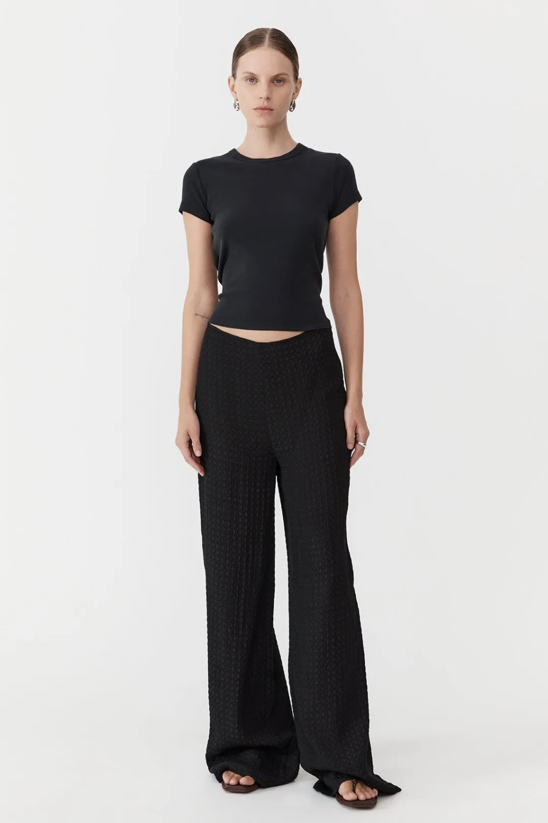 Pants*St. Agni Textured Silk Pants - Black
