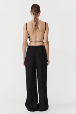 Pants*St. Agni Textured Silk Pants - Black