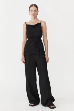 Pants*St. Agni Textured Silk Pants - Black